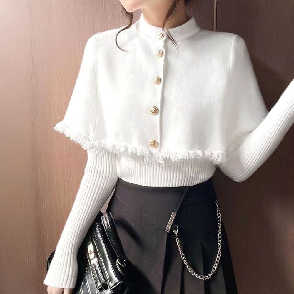 ニット アンサンブル ポンチョ トップス 韓国 秋冬 2点セット おしゃれ