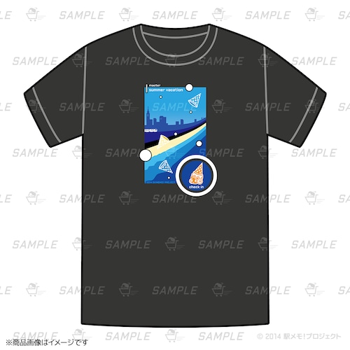 Tシャツ「Summer vacation YOSHIKO」 黒・Lサイズ