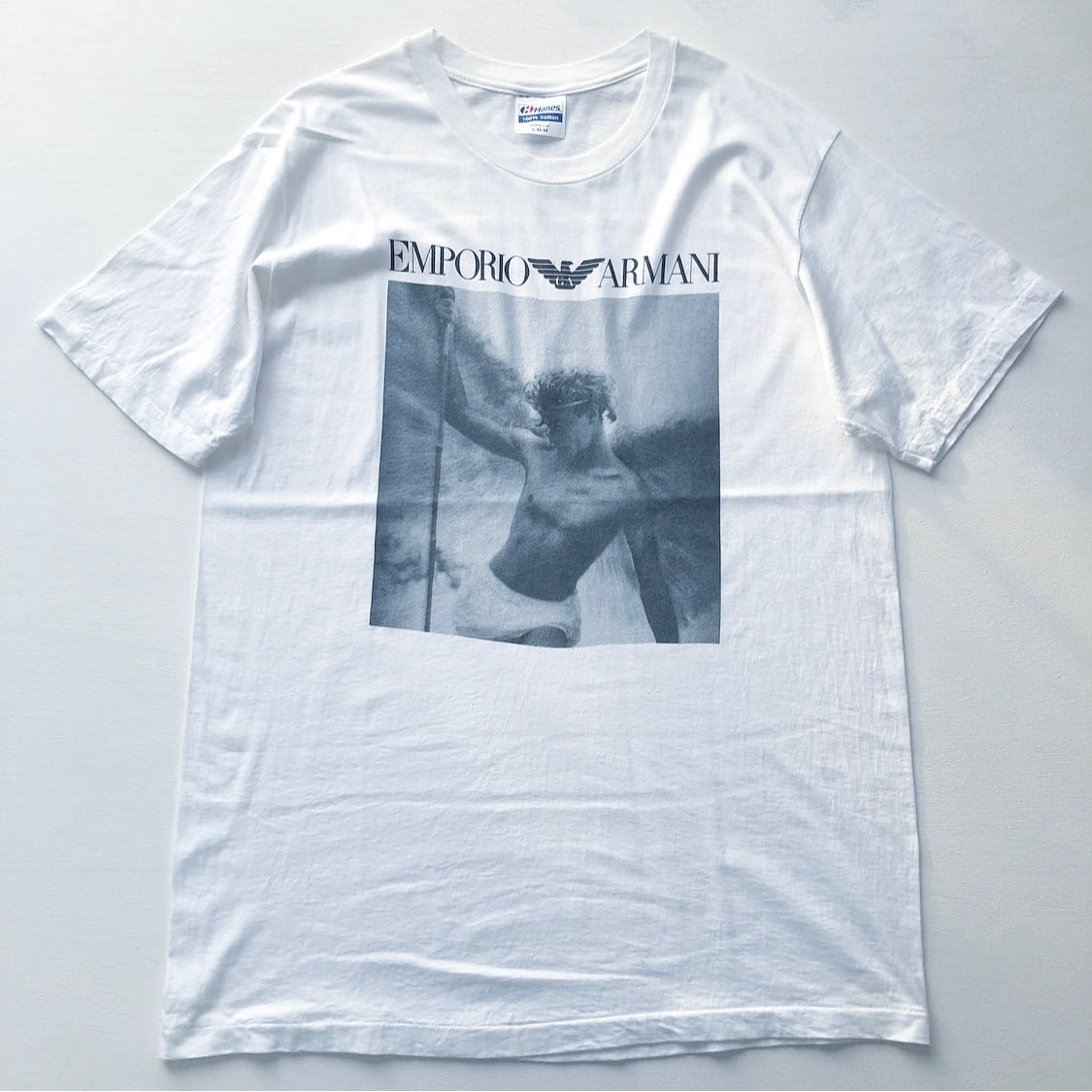 90s EMPORIO ARMANI photo by Bruce Weber Tシャツ 白 表記 L | niche