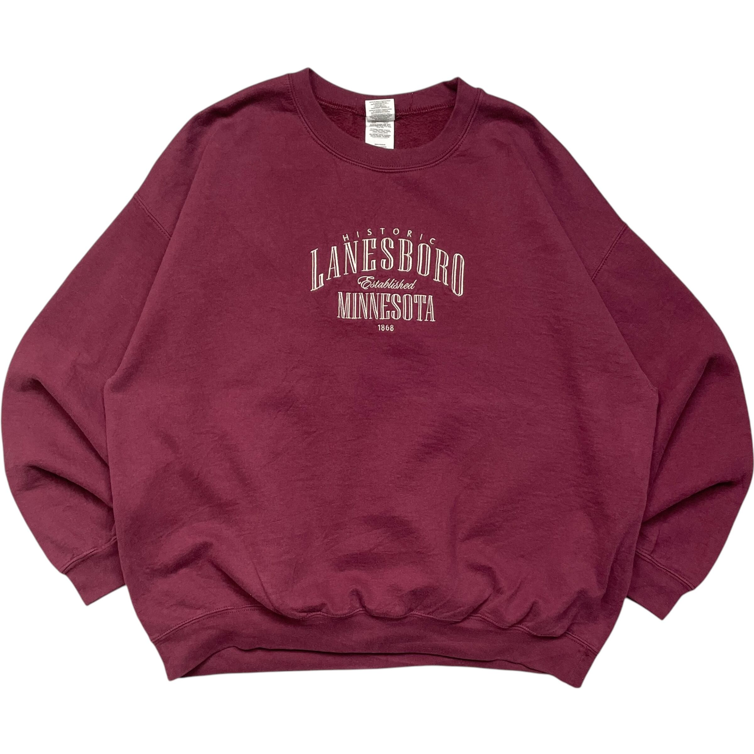 《XL》GILDAN ギルダン スウェット ワンポイント 刺繍 ワインレッド no.6509