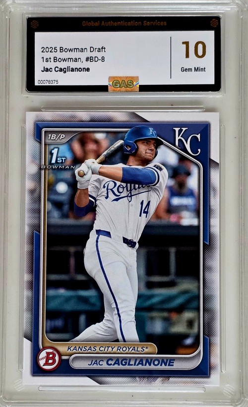 Jack Caglianone | 2025 Bowman Draft 1st #BD-8 |KC Royals | Gem Mint 10