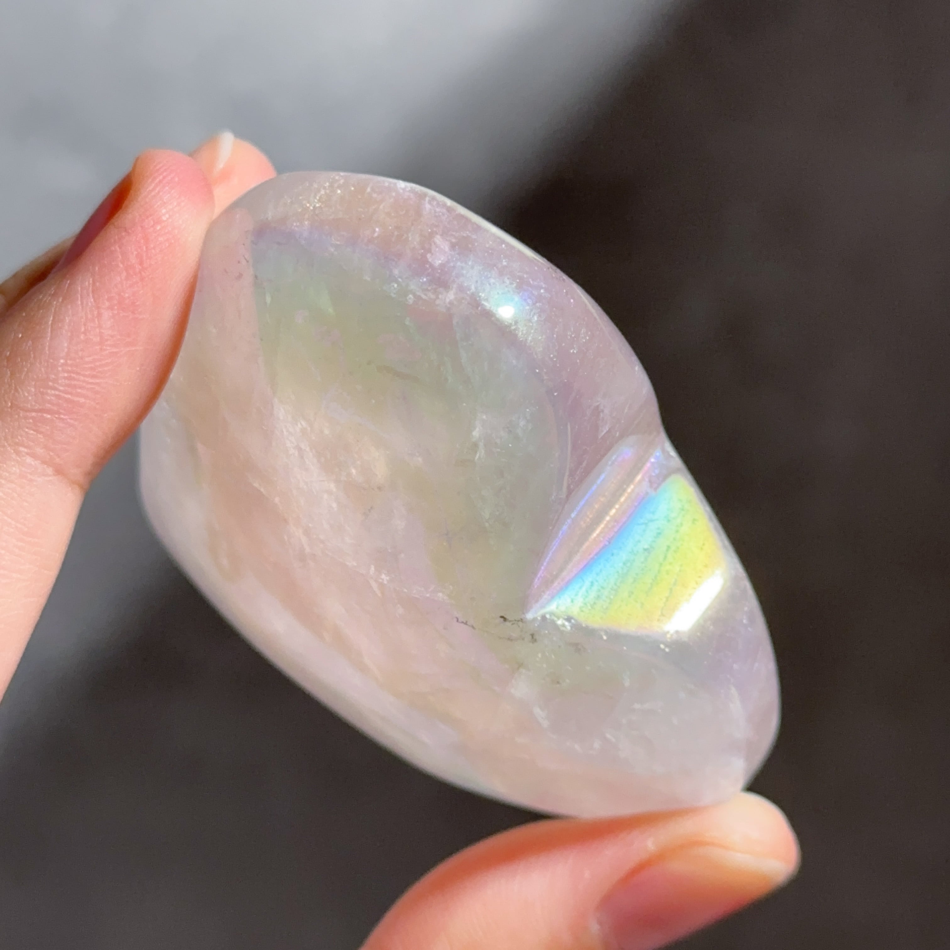 エンジェルオーラハートローズクォーツ 178g 天然石 パワーストーン ♡エンジェルオーラローズクォーツ ハート91♡ Angel Aura Rose Quartz