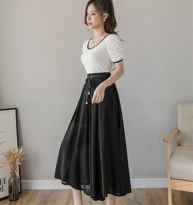 カジュアル 九分丈スカート