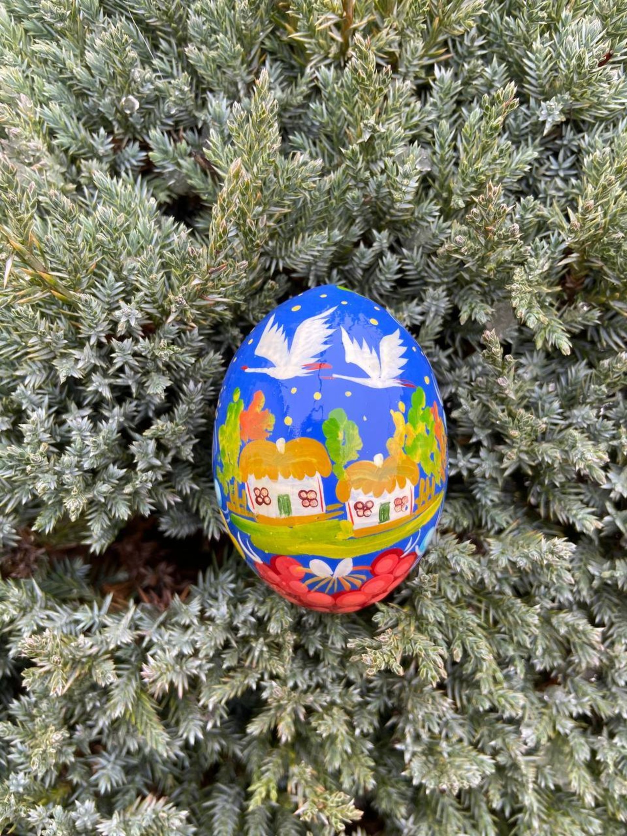 ペトリキウカ塗りのイースター・エッグ 7cm　ホメンコ作 - 5