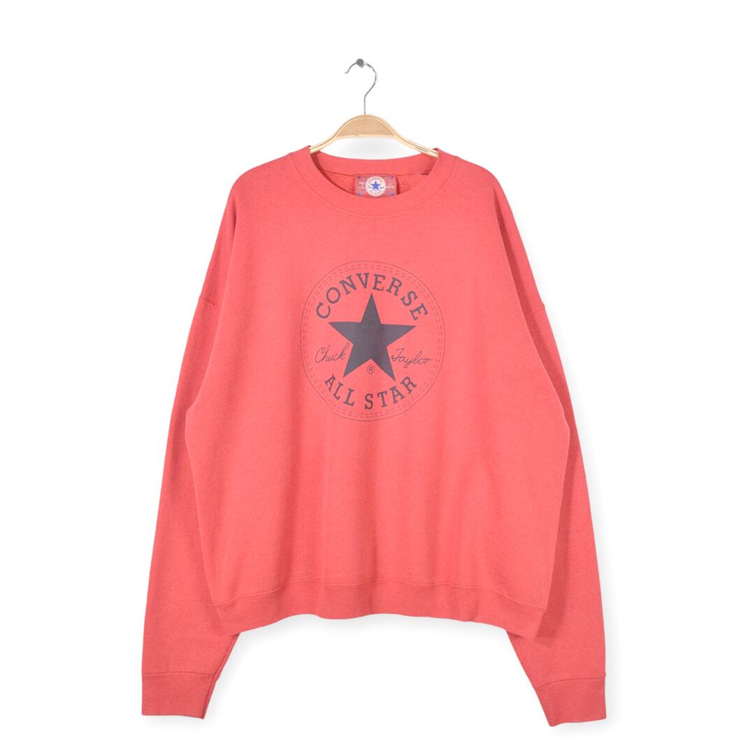 90s コンバース USA製 ヴィンテージスウェット ロゴ オールスター チャックテイラー 赤 レッド CONVERSE 大きいサイズ 2XL相当 古着 @CF0824