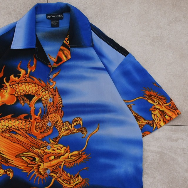 old OSCAr MISA dragon open collar shirt