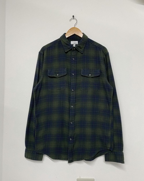 00sSonoma Cotton Flannel Black Ombre Check Shirt/L-XL