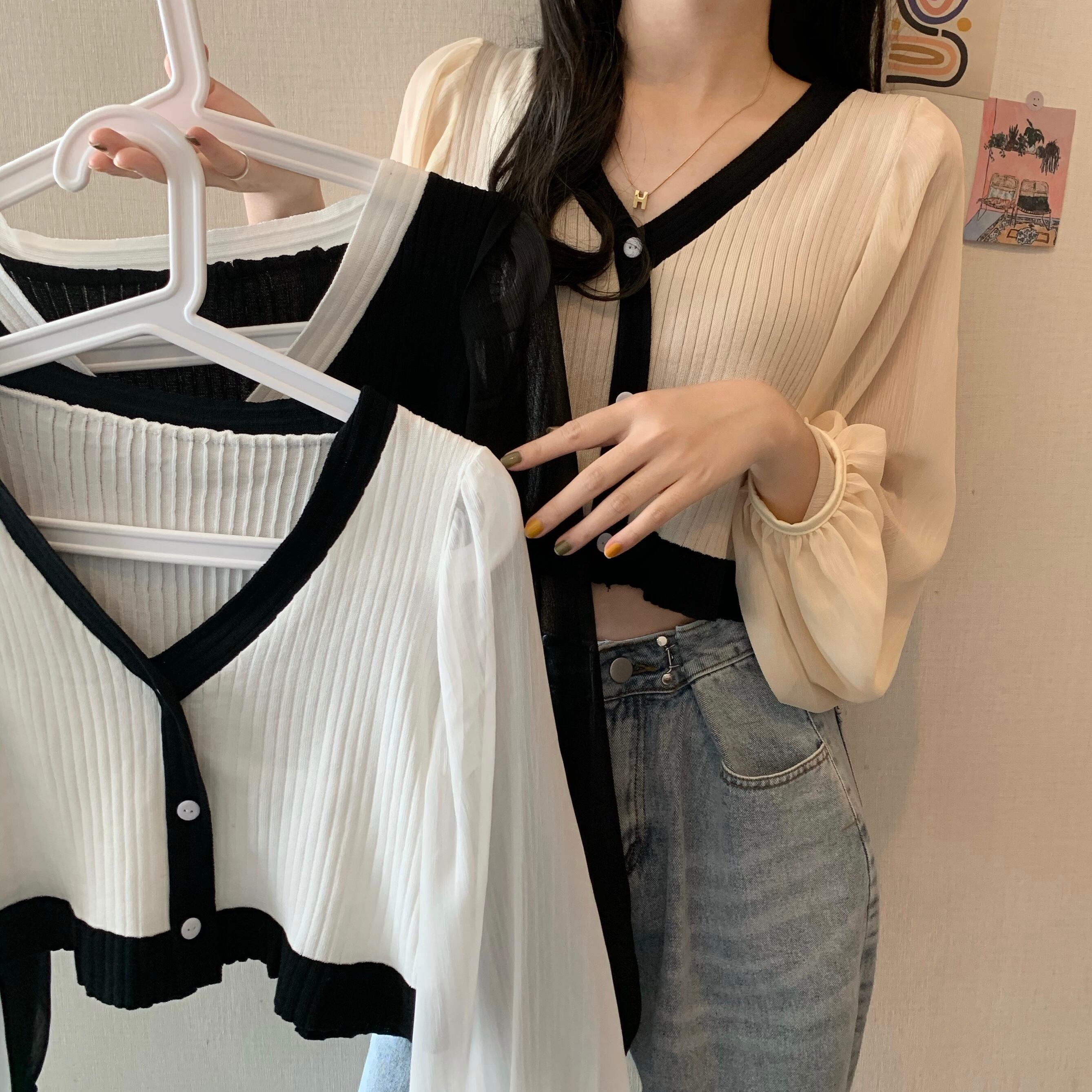 薄手セーター レディーススプリングオータムスタイルルーズスリムカーディガントップス ロング 春物 秋物 YY-ファッション83788022662