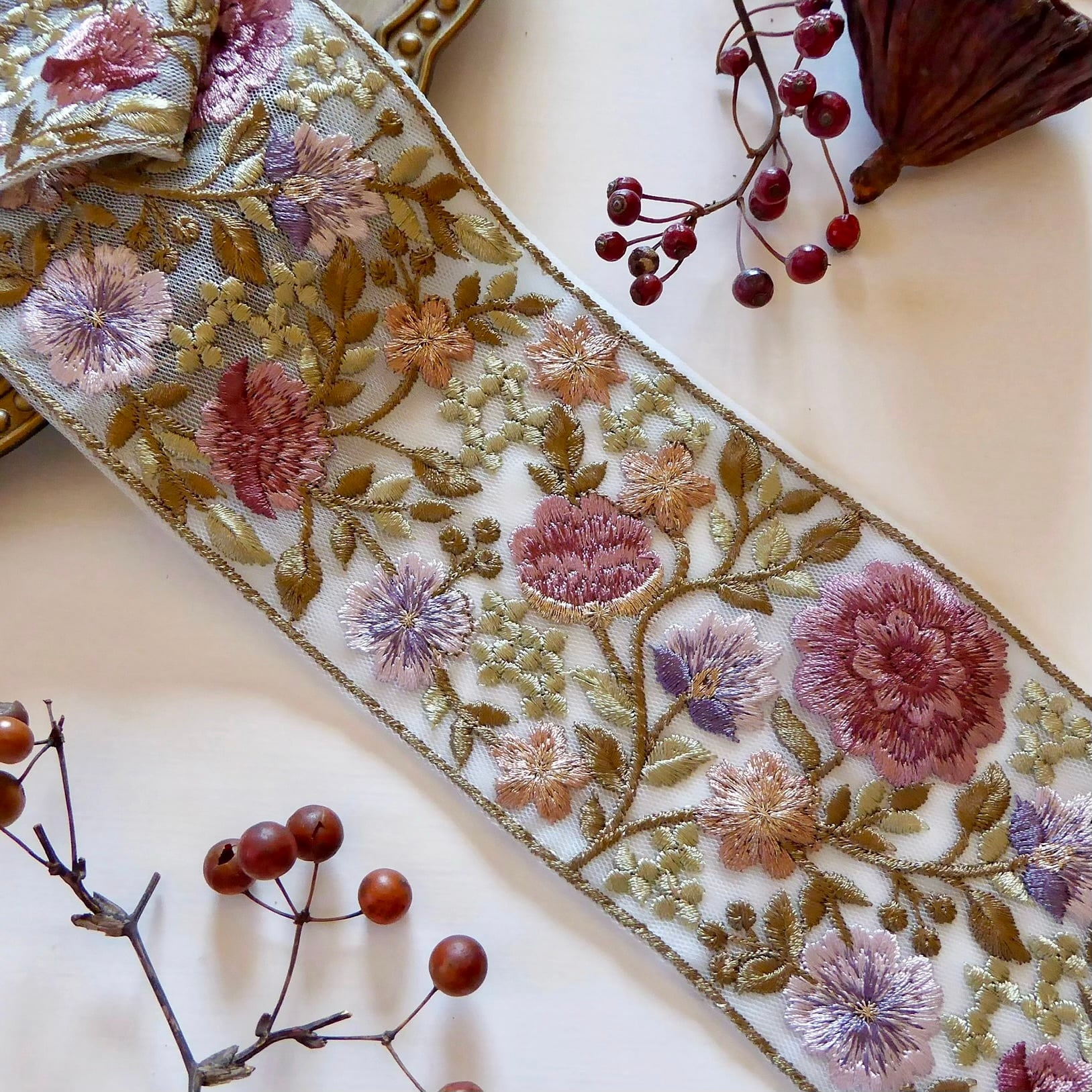 インド刺繍リボン　まとめて　⑨ 9cm幅 インド刺繍リボン | インド刺繍リボンカット売り「10cm ribbon」