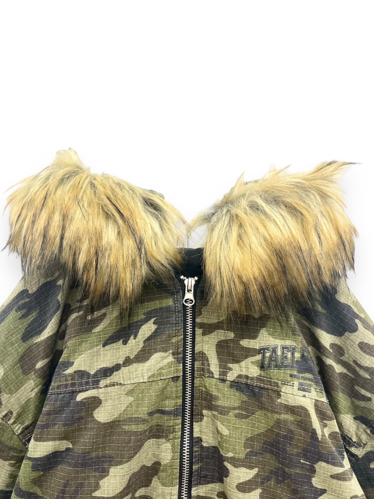 【PLANET STUDIO】camouflage fur down jacket