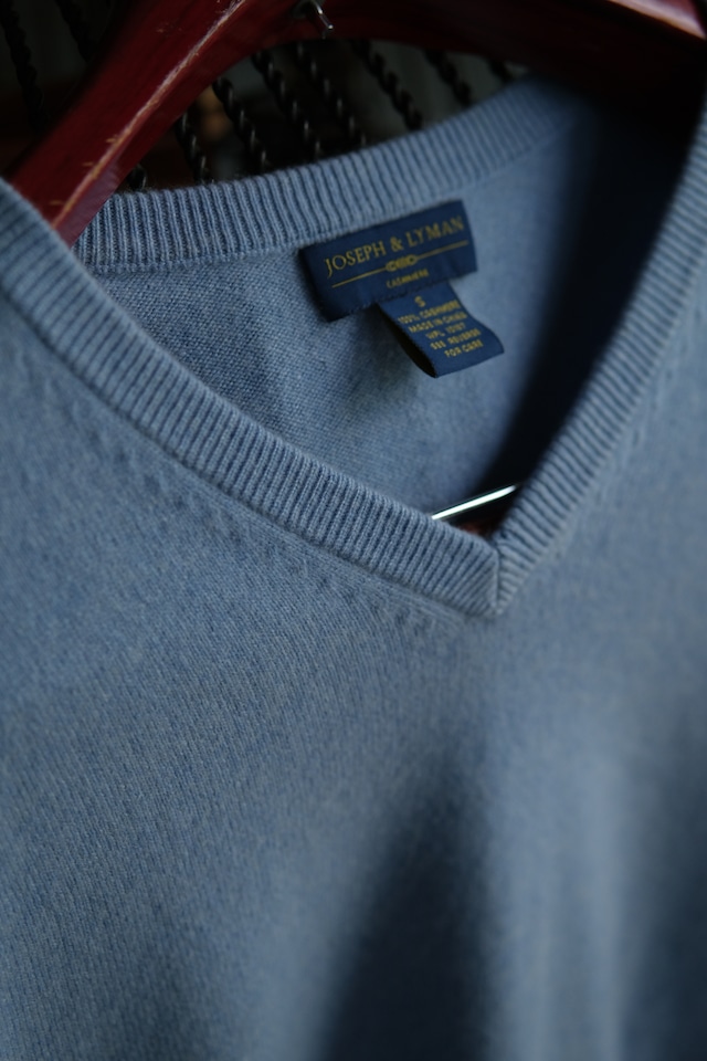 Utah/"JOSEPH&LYMAN" v-neck cashmere sweater/light blue