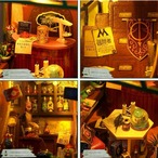 DIY コテージ クリエイティブ ブックエンド マジックナイト ライトオーナメント 手作り 組み立て 3Dパズル 女の子 男の子 おもちゃ ギフト クリスマス ホリデー プレゼント 北欧 モダン ブラウン グリーン