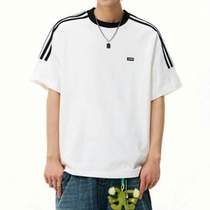 トリプルラインラグランルーズフォルムTシャツ 3col   A00117