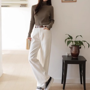 ハイウエストストレートパンツ W01015