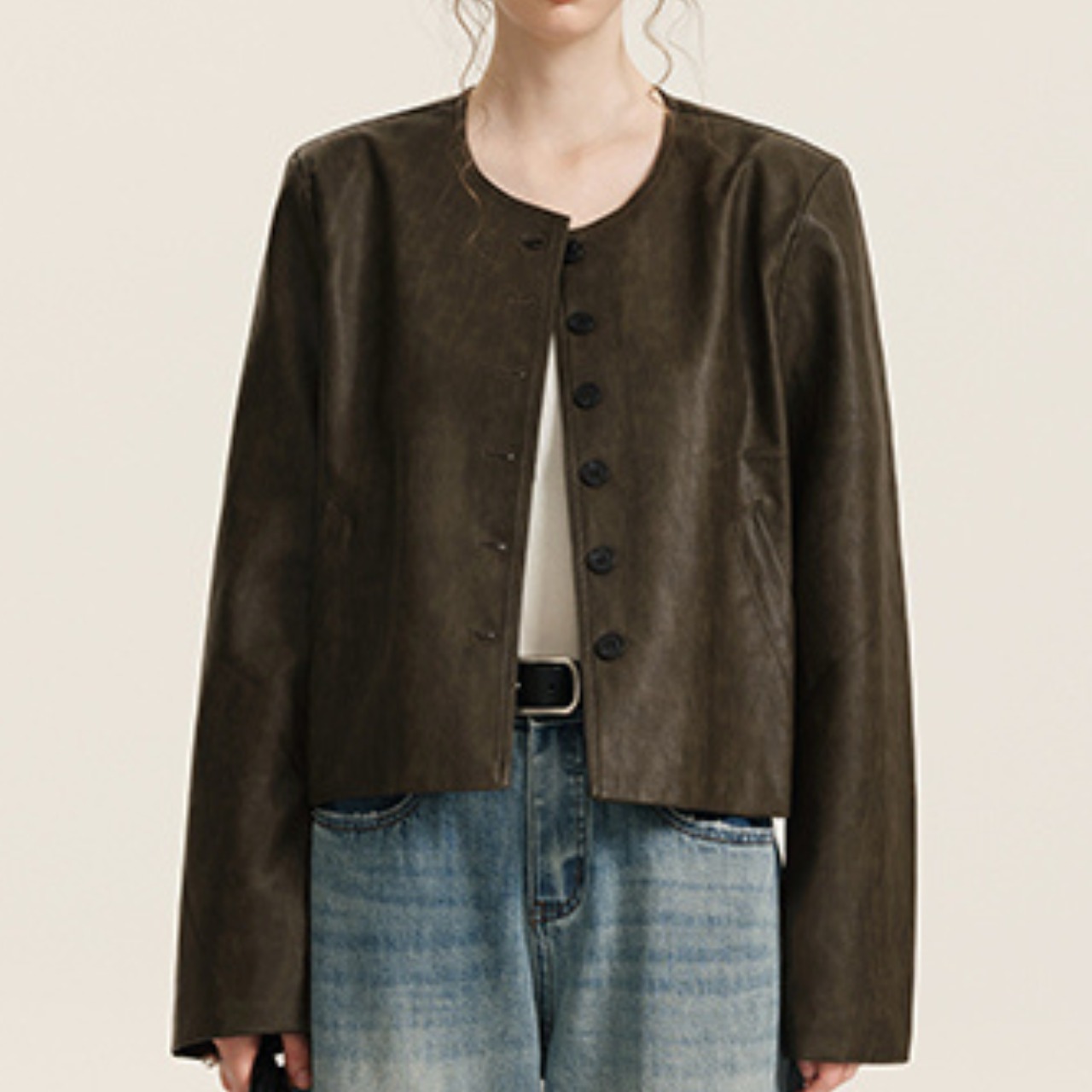 Fake Leather Jacket T3531