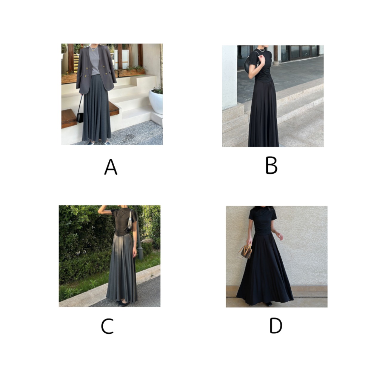 Aラインドレープスカート 4type A00451