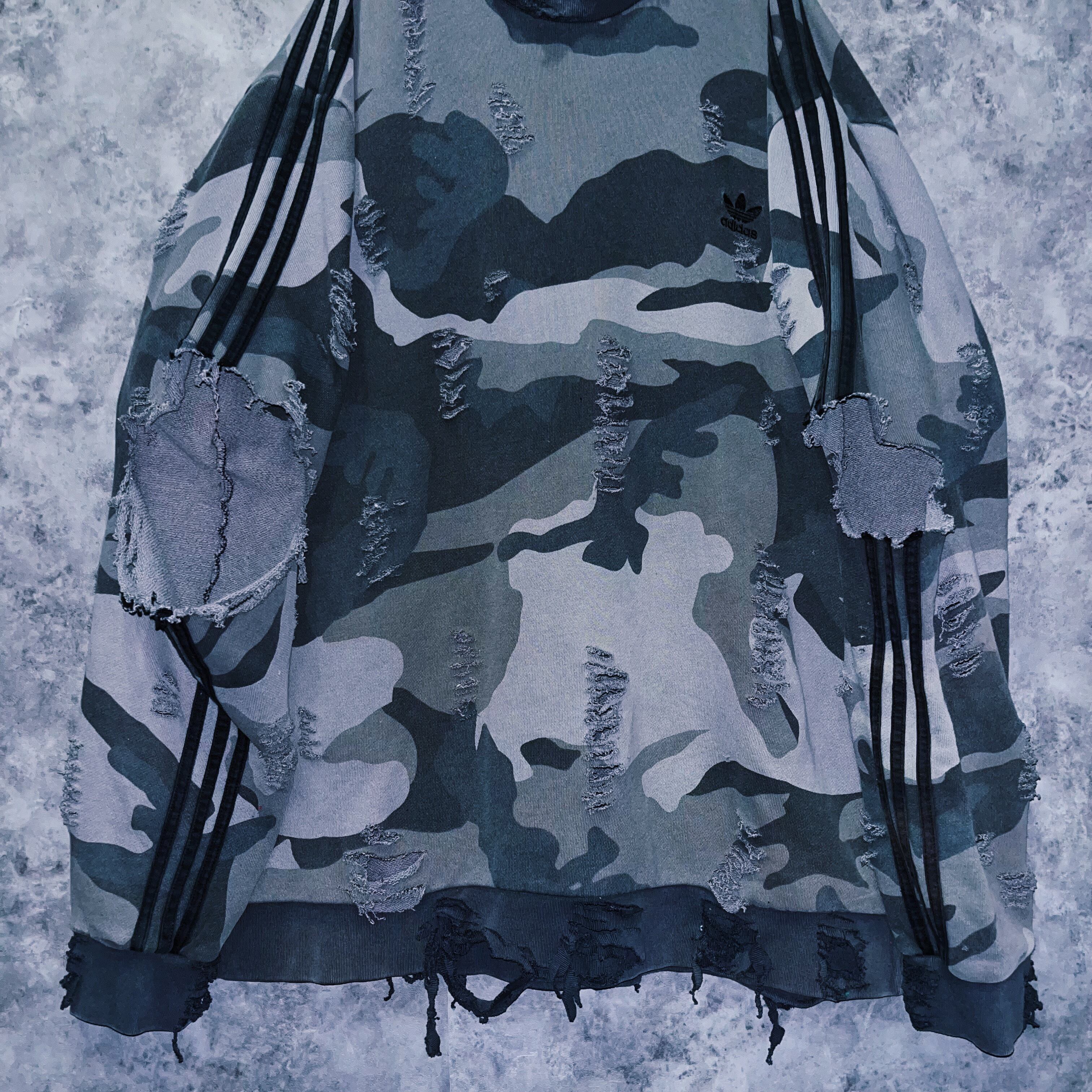 doppio】vintage “adidas” three stripe design boro custom