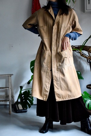 40’s−50‘s  vintage s/s  work coat “KLUG’S JUNK
