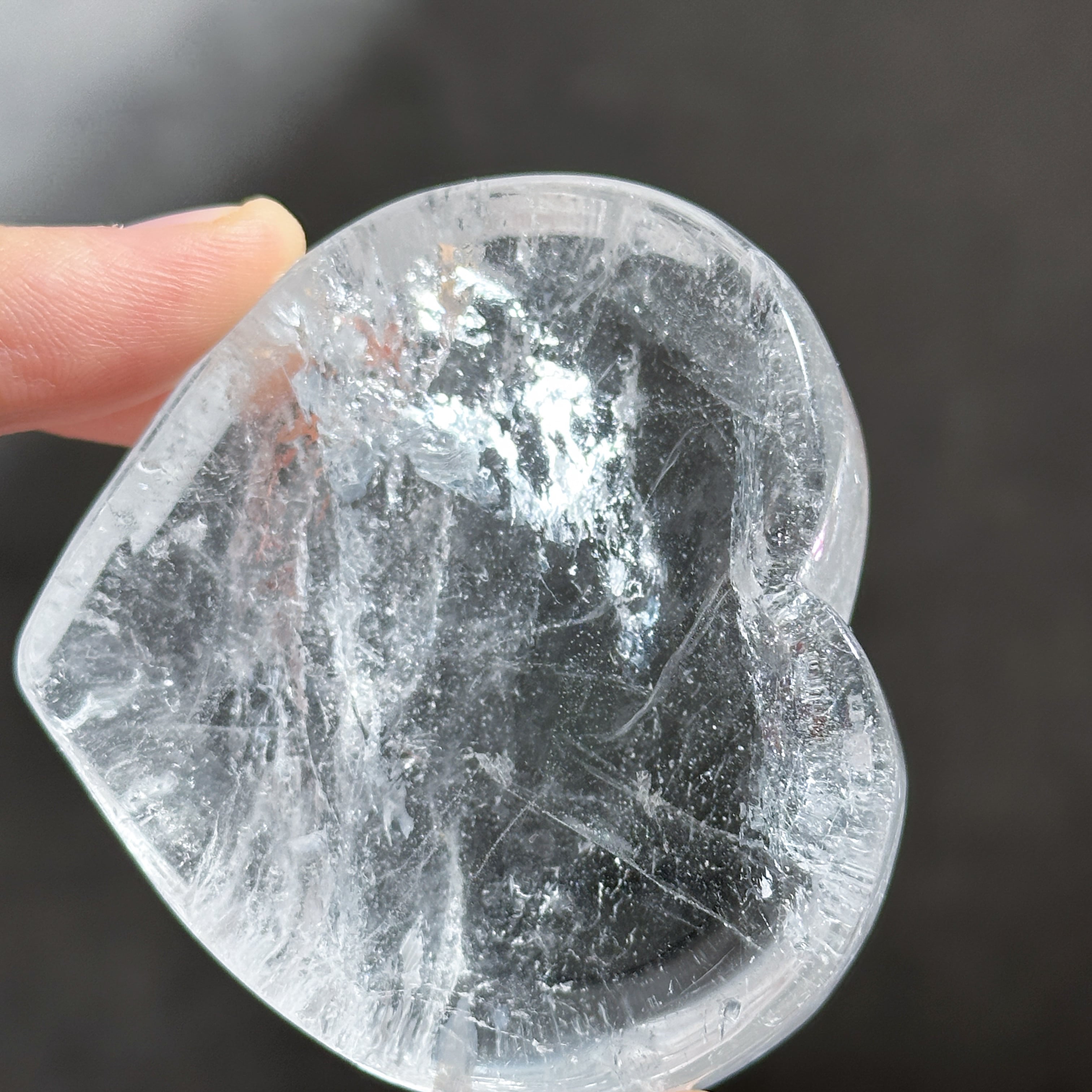 クリアクォーツハート型のうつわ 43◇ Clear Quartz ◇ 天然石・鉱物