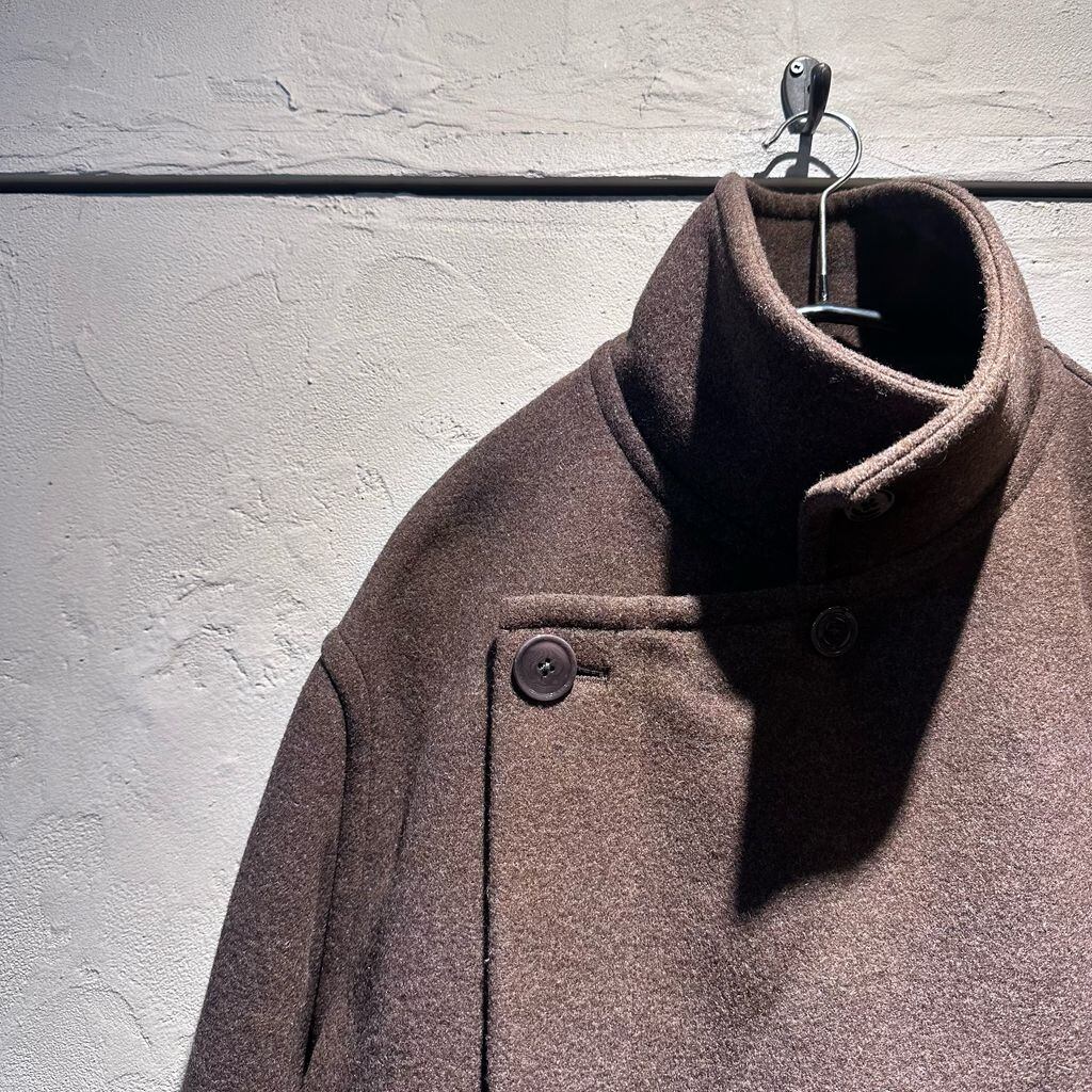 LEMAIRE ルメール 24AW WRAP COAT WITH CONTRAST STITCH BROWN CHINE