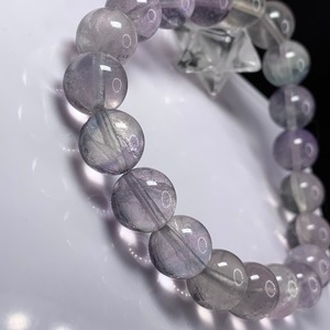 f122.希少レア♪カラーレスベース♪ほんわかグラデーションフローライトブレスレット