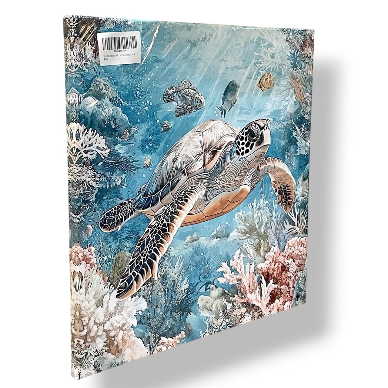 絵画】 ホヌ サンゴ焦 熱帯魚 海 夏 青 ブルー ファブリックボード
