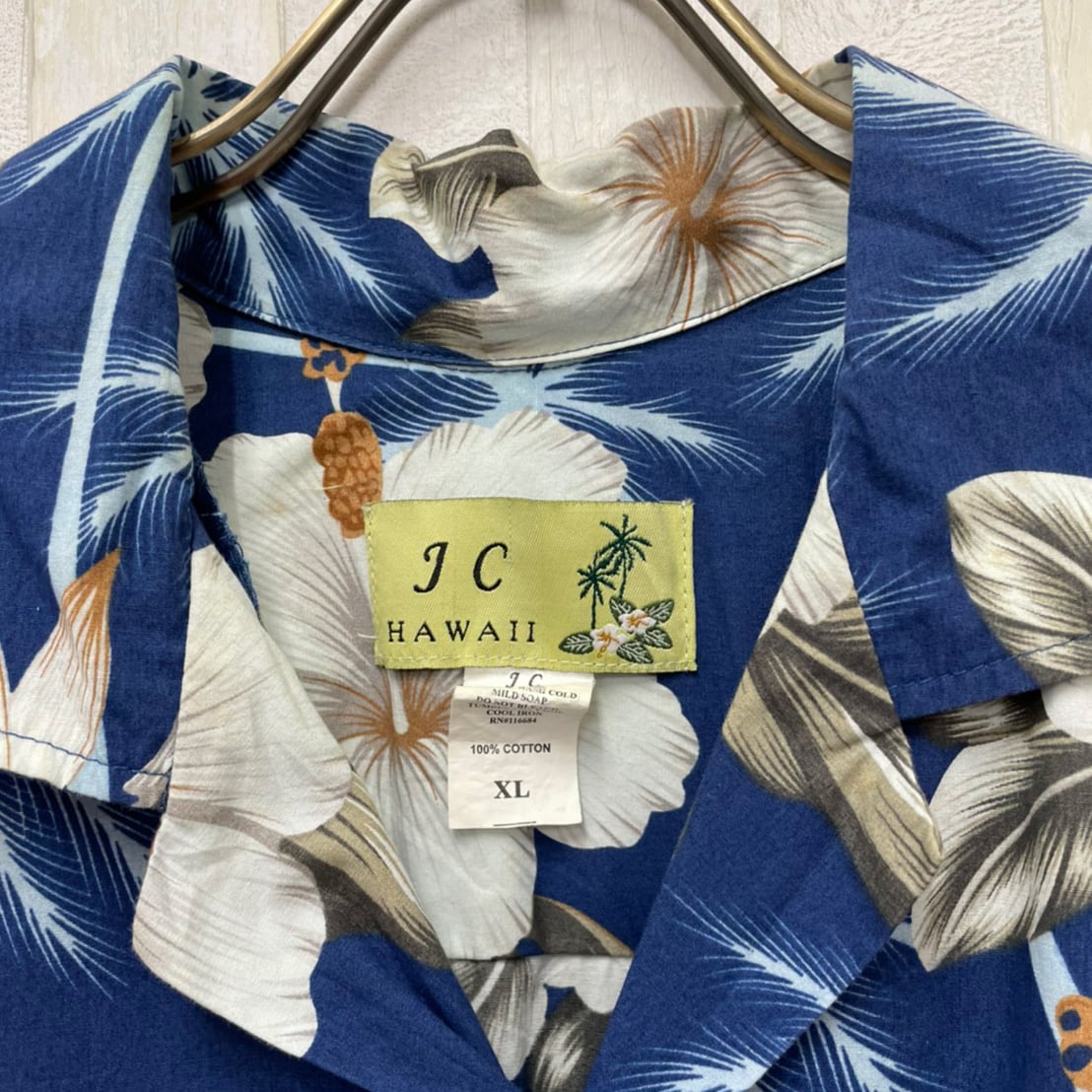 古着 送料無料 JC HAWAII アロハシャツ サーフブランド 総柄シャツ