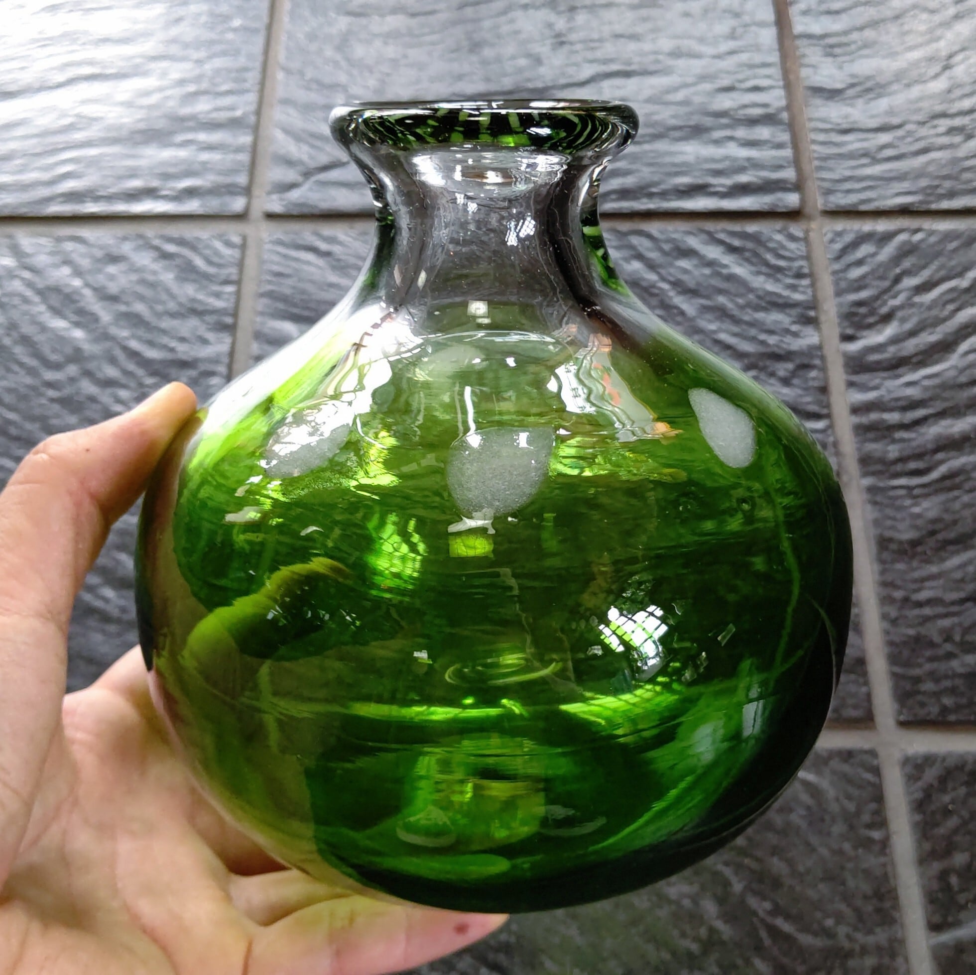 ガラス製壺 ボトルガラス花瓶大ガラス壺 - 置物