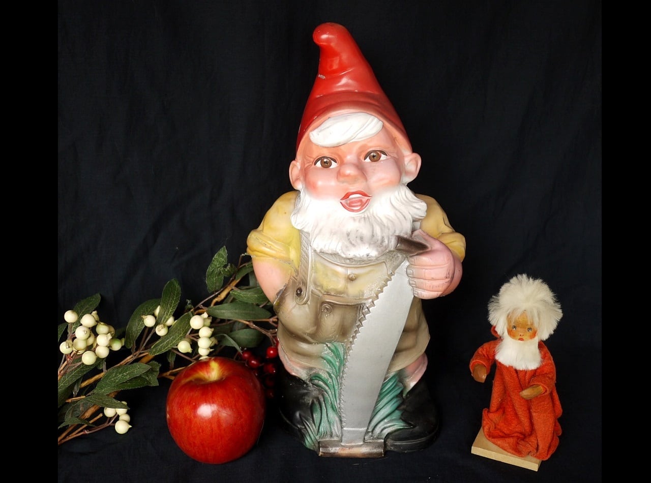 ガーデン・ノーム ソフビ人形オブジェ 小人妖精ドワーフ 庭の小人