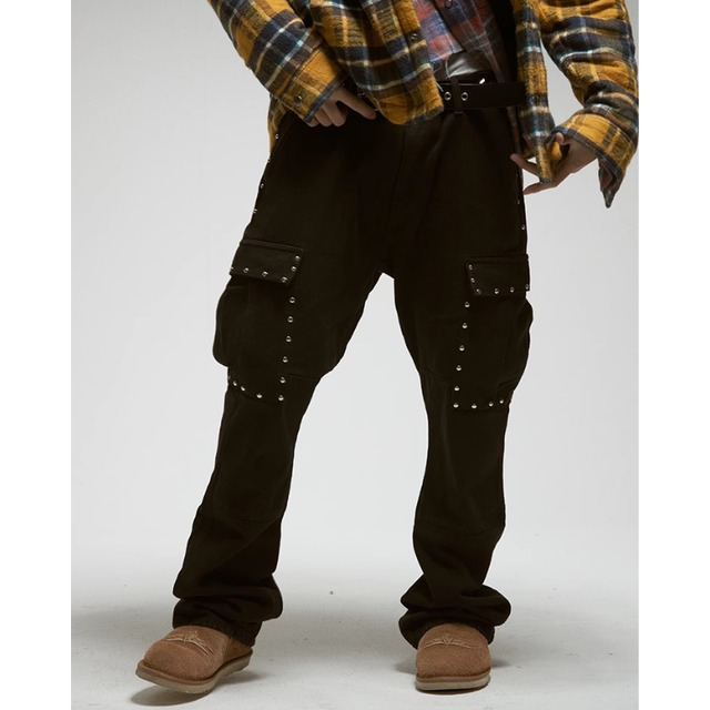 【DRIP4234】NR Studded Pocket Flare Pants