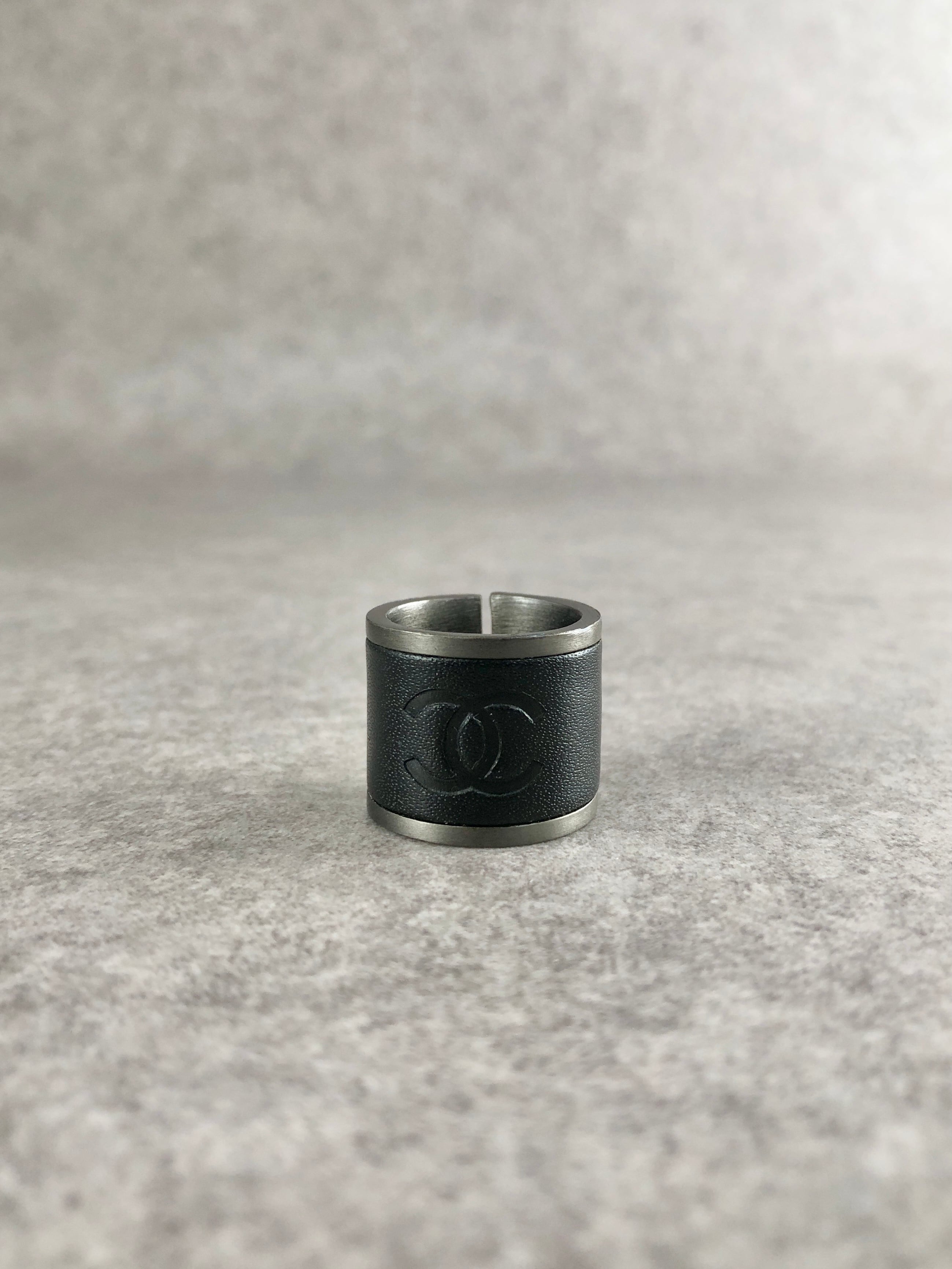 CHANEL シャネル 指輪 ブラック ココマーク レザー vintage
