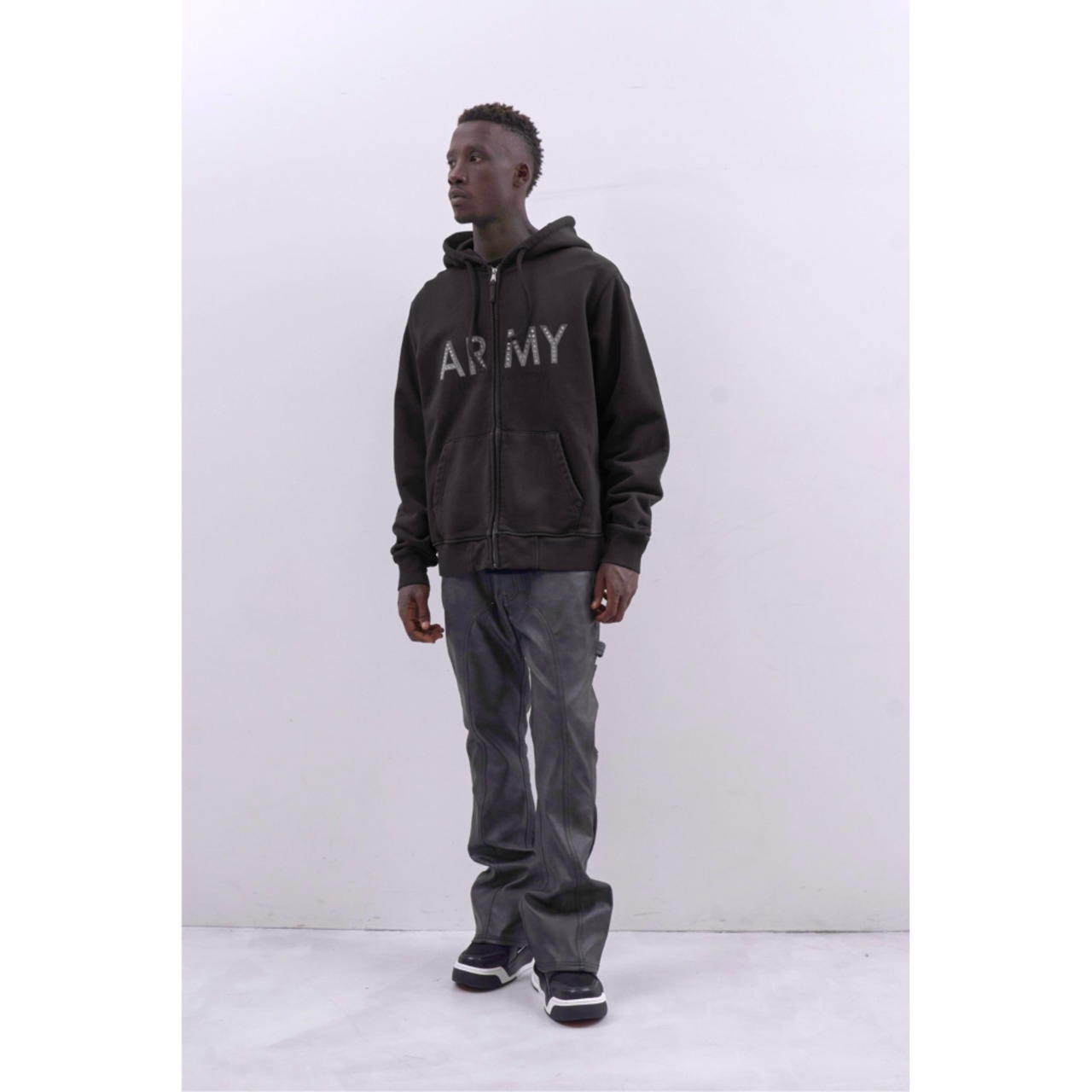 MLVINCE / army zip hoodie black