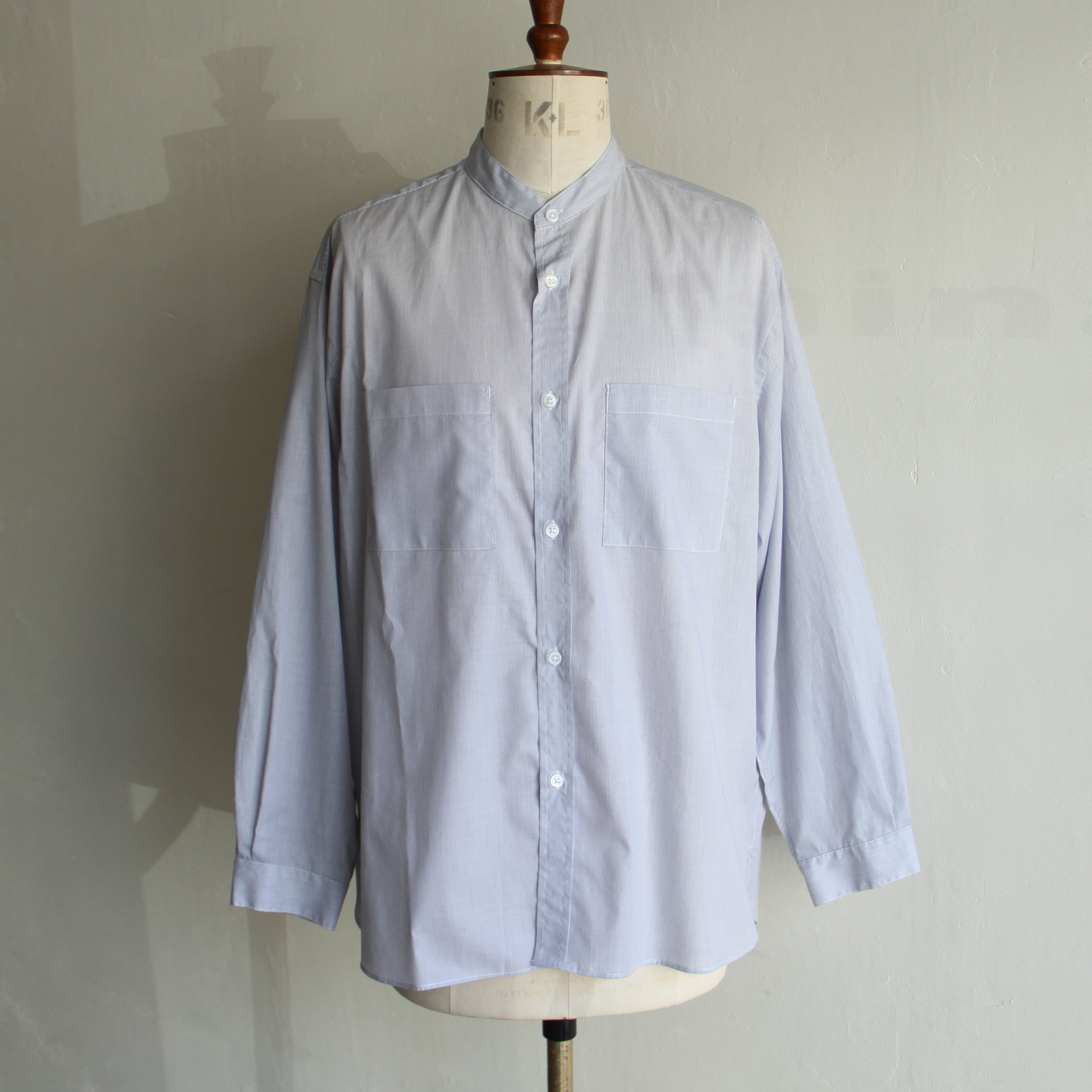 STILL BY HAND Cotton stripe band collar shirt | Terminal
