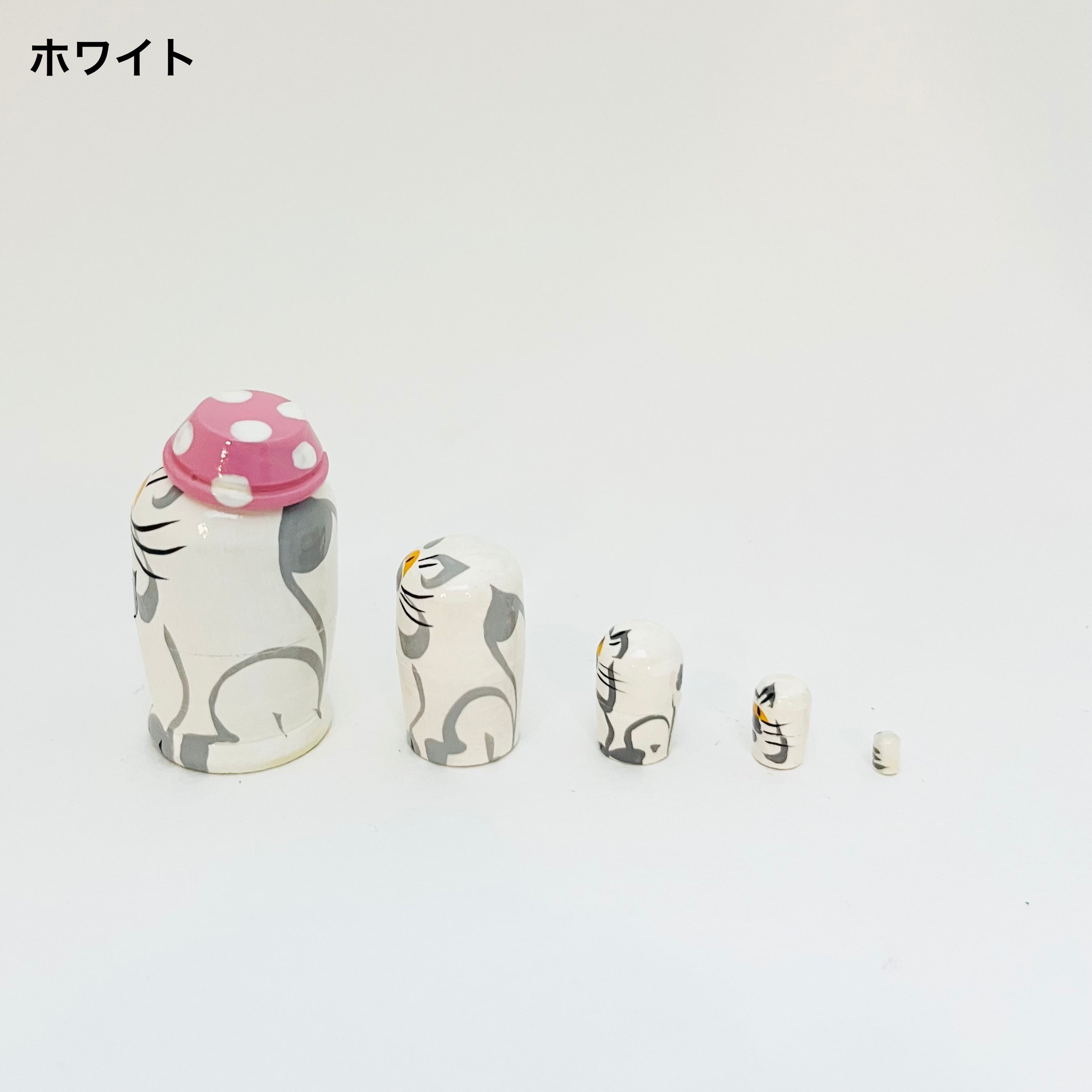 ミクロサイズマト / 水玉帽子ネコ(5個組)