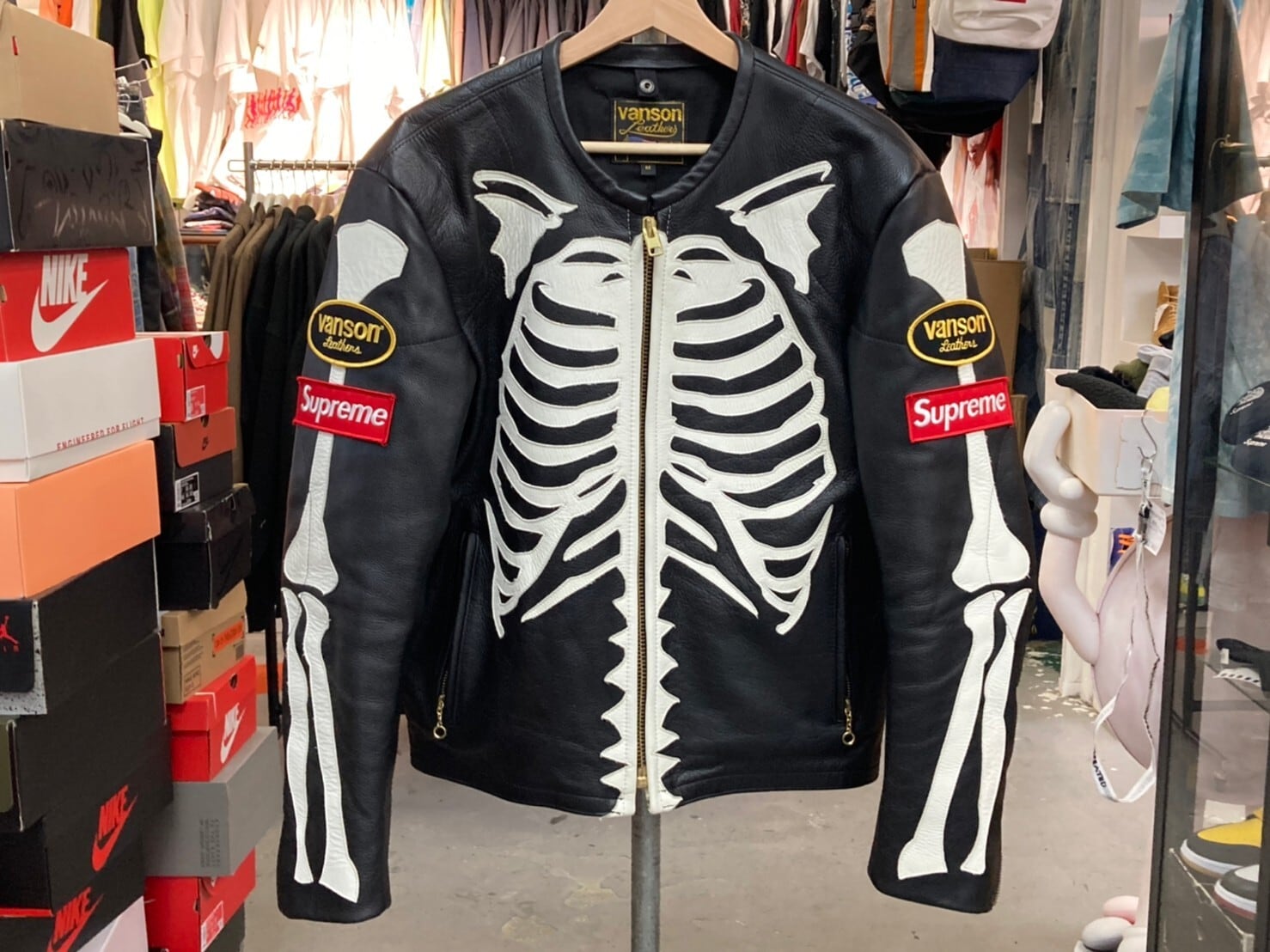 Supreme Vanson Leather Bones Jacket 黒
