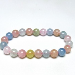 ミックスカラーベリル ブレスレット 9mm 一点物 メール便可 [M便 1/10] 111-48768