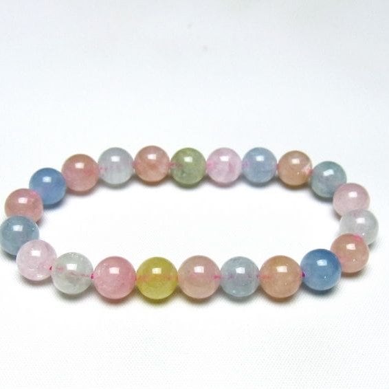 ミックスカラーベリル ブレスレット 9mm 一点物 メール便可 [M便 1/10] 111-48768
