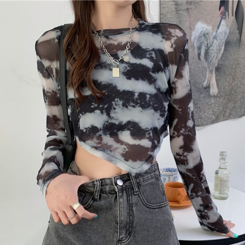 ショートラウンドネックトップス サマールーズTシャツ ロング 夏物 Oネック YY-ファッション38027731328