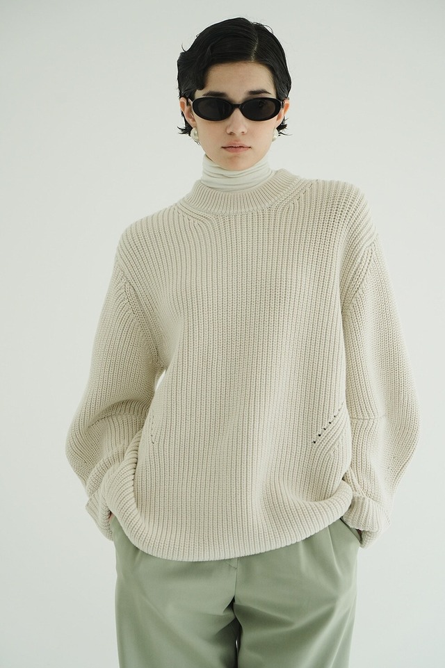 CLANE : OVER FORM SLEEVE KNIT TOPS  19106-2242 C/# IVORY SIZE 1
