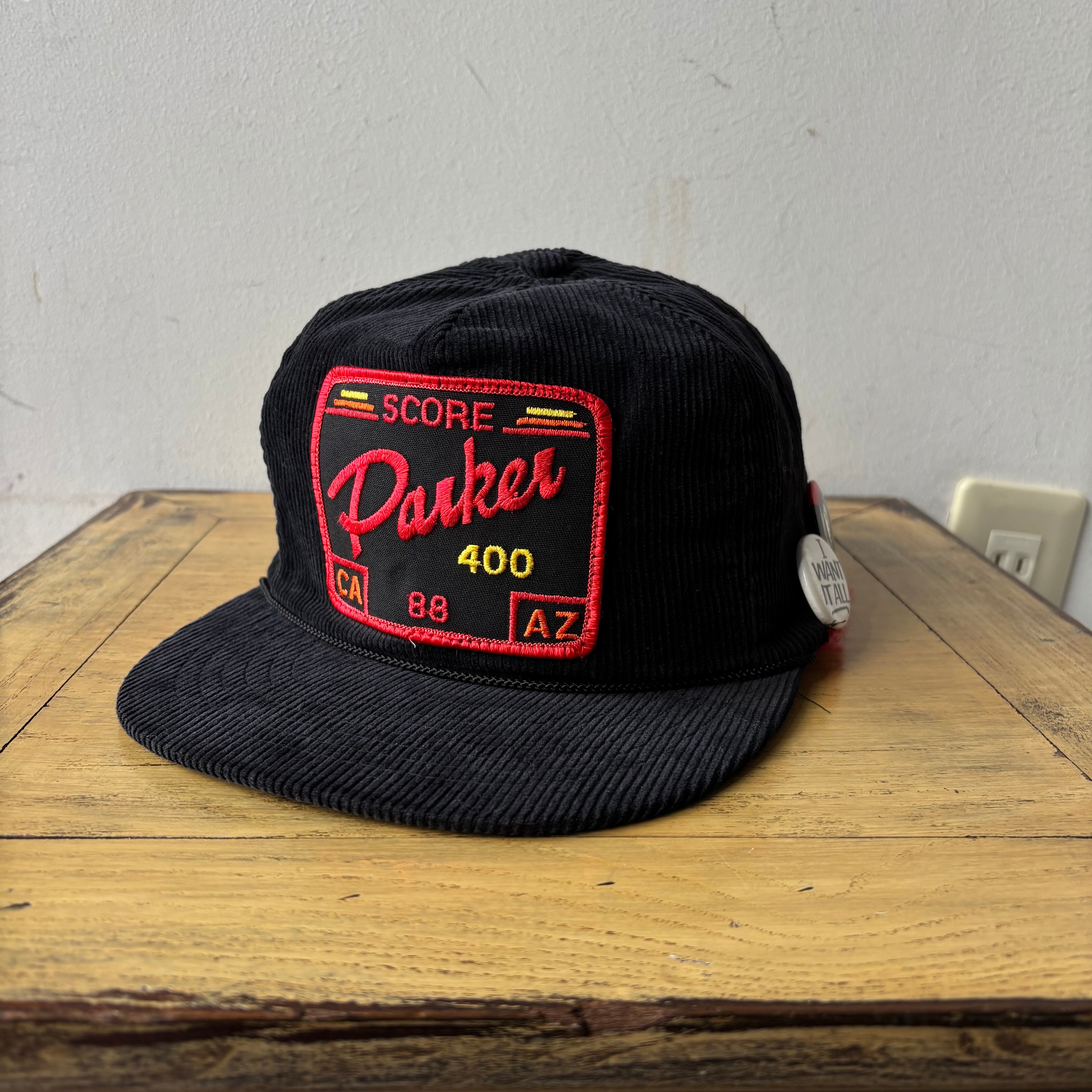 90s Unknown "SCORE Parker" custom tracker corduroy cap【仙台店】