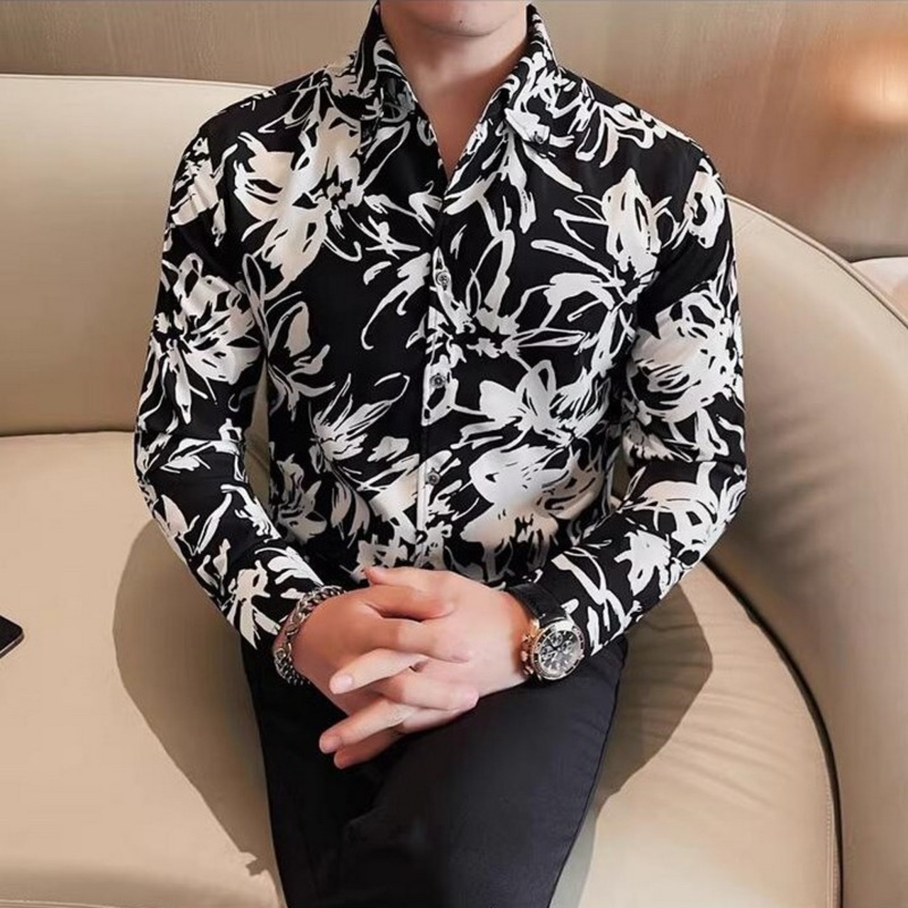 v neck print shirt 00284