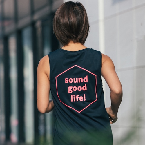 UNISEX Logo Tank top (black / pink print)