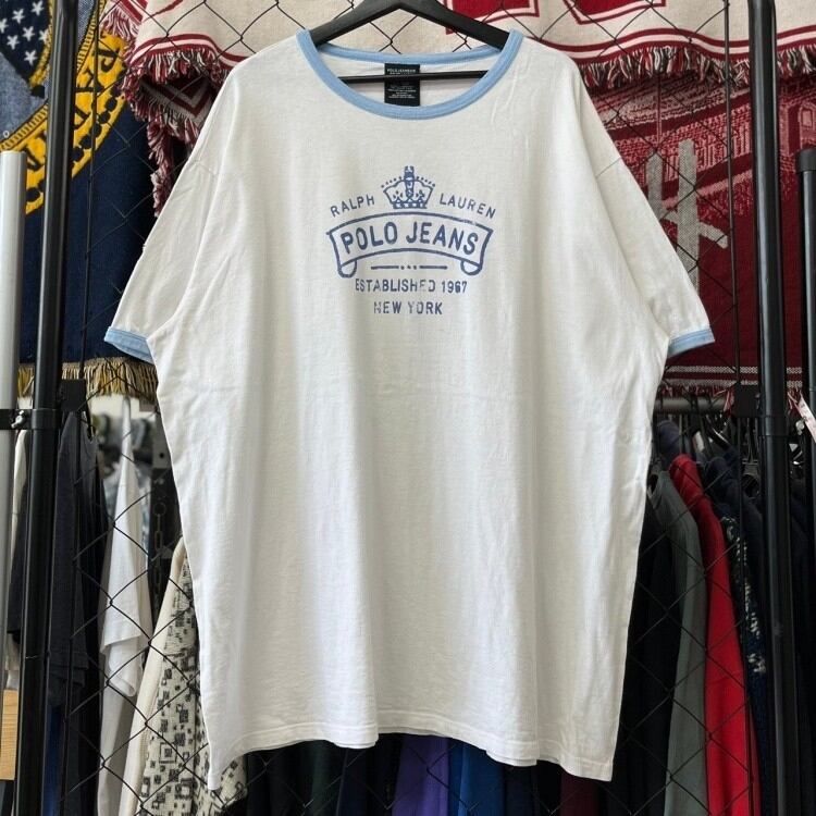 90s POLO JEANS リンガーTシャツ  ポロジーンズ