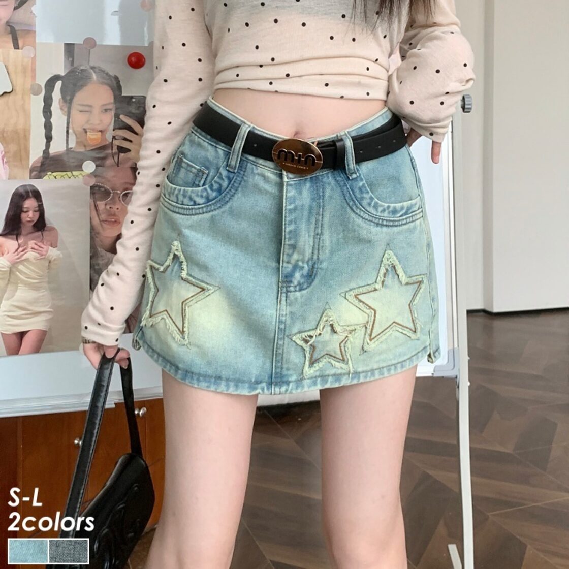 American apparel 白 デニムスカート ミニ 台形（【アメリカンアパレル 