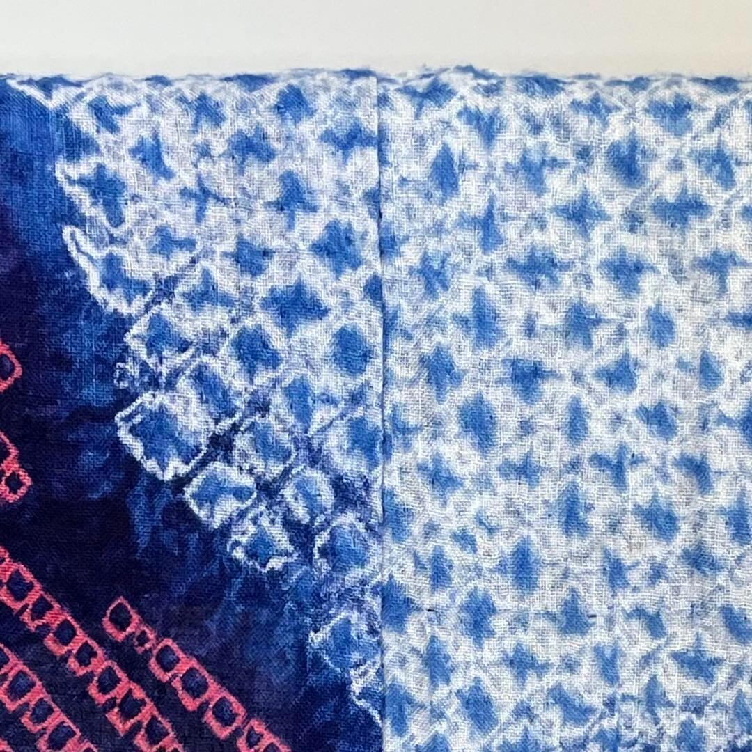 浴衣 有松鳴海本絞り 花唐草模様 紺碧色 K-3727 | リユース着物わびさび 