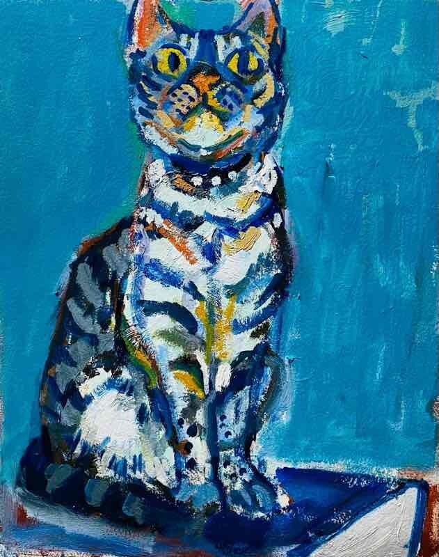 OIL COLOUR | 油彩画 #現代アート #犬 #猫