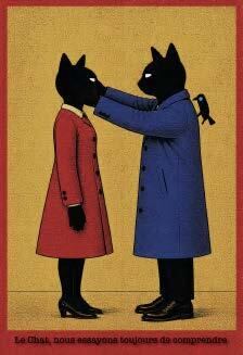 George Bayer "Le Chat, we always try to Understand" Original