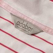 adabat アダバット ボーダー 七分袖 プルオーバーシャツ 40/ホワイト×ピンク レディース ゴルフ