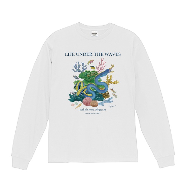 海の生きもの長袖Tシャツ（イルカ/ジュゴン/アシカ/ペンギン）｜LIFE UNDER THE WAVES Model-14