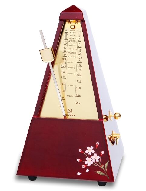 Wooden Tamamushi Lacquerware Sakura Gold No.124 | Nikko Metronome